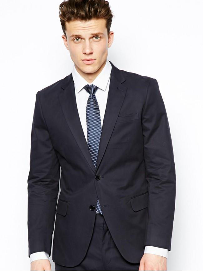 Skinny Fit Suit Jacket in Grey